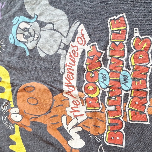 VINTAGE made in USA Rocky and Bullwinkle T-shirt - Picture 6 of 7
